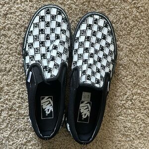 Black and white checker vans